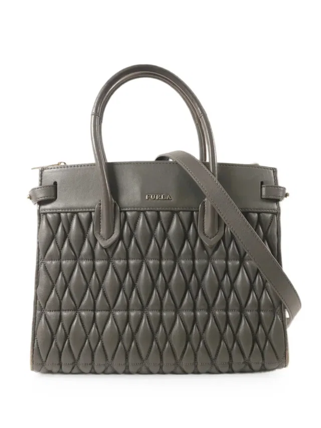 Furla quilted leather tote bag - unisex - Lambskin/Fabric - One Size - Grey in gray Lambskin from Farfetch