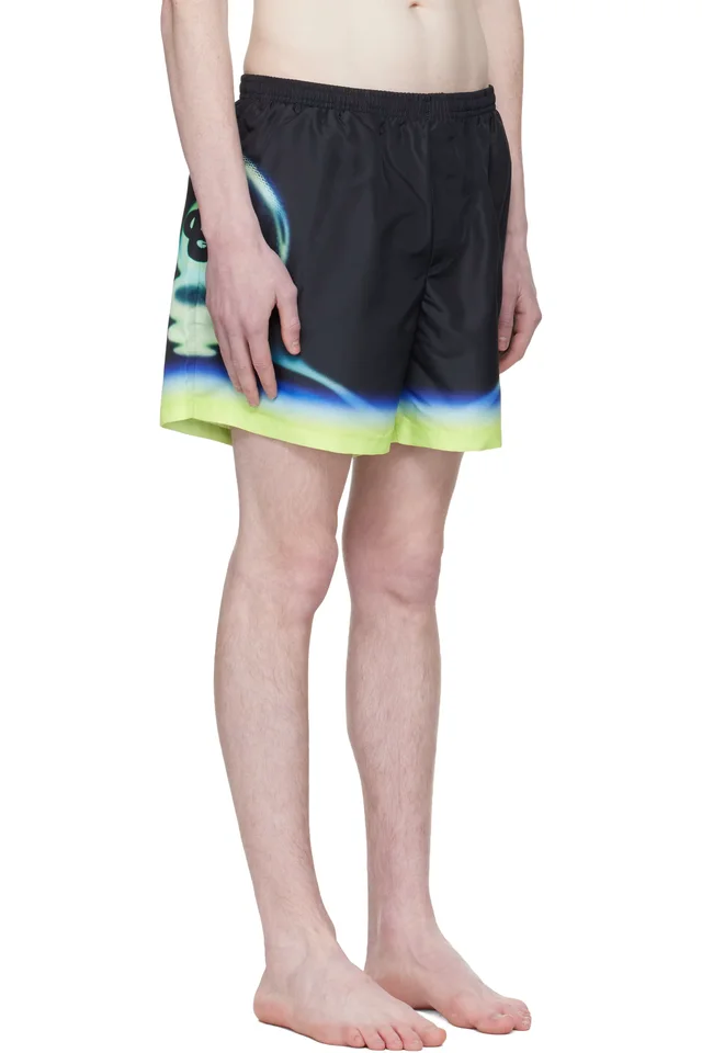Casablanca Black Sporchid Printed Swim Shorts, photo 2 of 2 from SSENSE