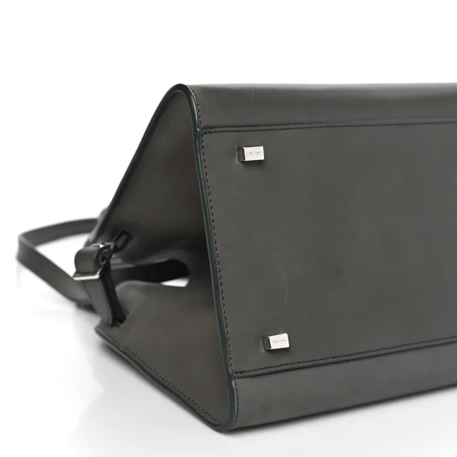 The Row Polished Saddle Calfskin Soft Margaux 10 Bag Koala Grey in Grey Calfskin from FASHIONPHILE, photo 8 of 9