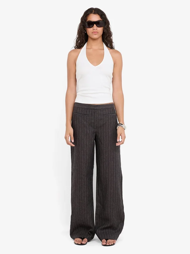 Bec&Bridge ZURI STRAIGHT LEG PANT - CHARCOAL STRIPE from BEC + BRIDGE, photo 1 of 1