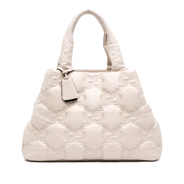 White Gucci Large GG Matelasse Calfskin Tote in White Calfskin from Designer Revival, photo 1 of 1