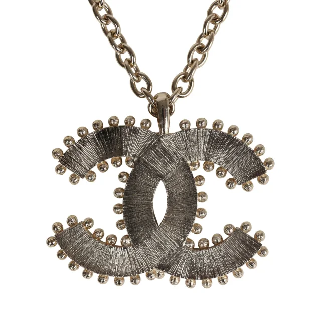 Chanel Large Resin Beaded CC Pendant Necklace Gold Tone Hardware in Resin from Madison Avenue Couture, photo 5 of 6