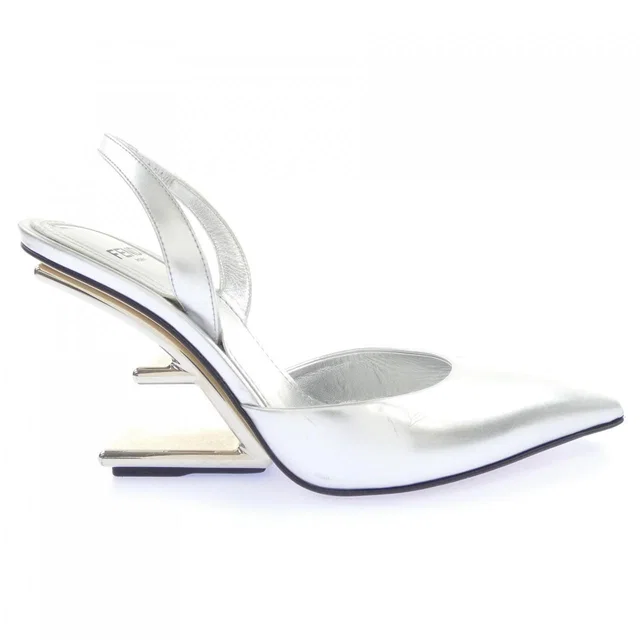 Fendi Pumps Heel Silver in Silver from The Reluxe