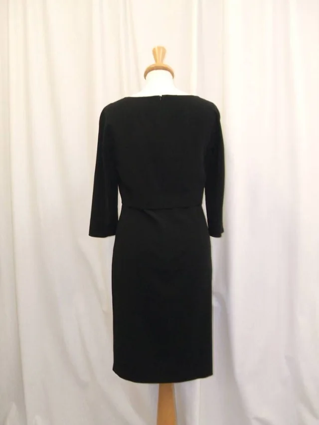 Max Mara Formal Sheath Dress Designer Black Size: 10 in Black Polyester from Oxfam Online Shop, photo 2 of 2