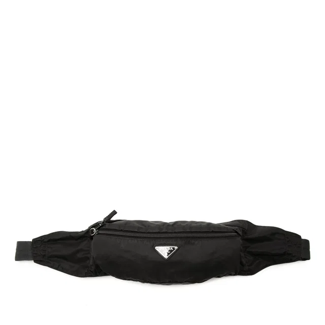 Black Prada Tessuto Belt Bag in Black Nylon from Designer Revival