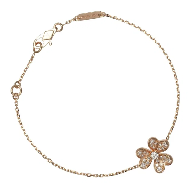Van Cleef & Arpels Frivole Mini Gold Diamond Bracelet in Gold from The Reluxe