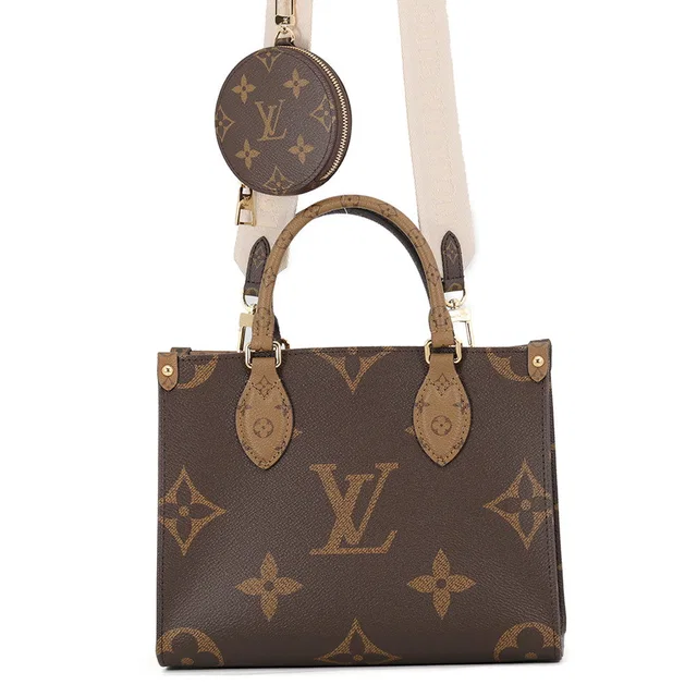 Louis Vuitton Onthego RedM46373 Monogram Reverse Canvas Monogram Giant Size PM in Canvas from GALLERY RARE