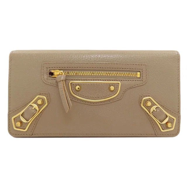 Balenciaga Classic Metallic Edge Mani Wallet Leather in Leather from The Reluxe
