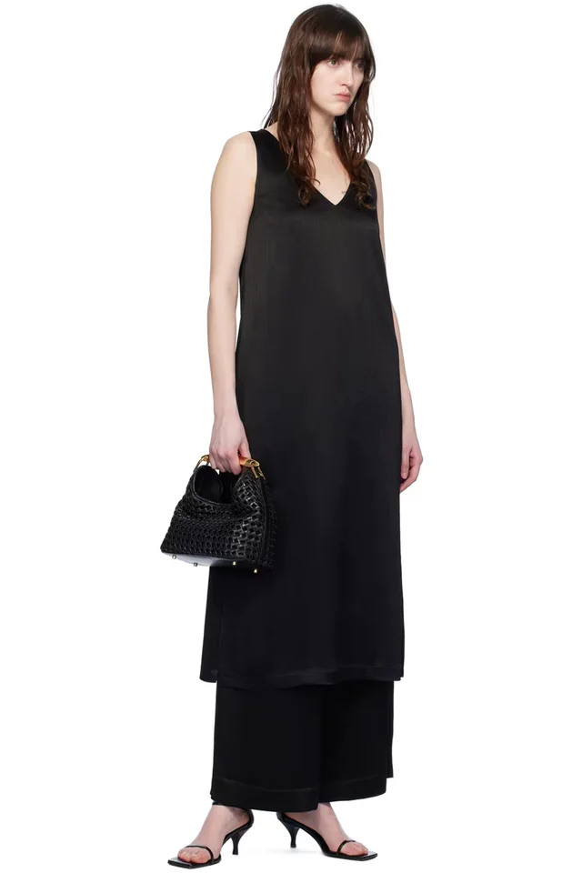 Elleme Black V-Neck Midi Dress, photo 4 of 4 from SSENSE