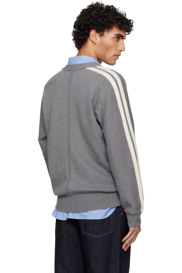 Jil Sander Gray Cashmere Cardigan, photo 3 of 4 from SSENSE