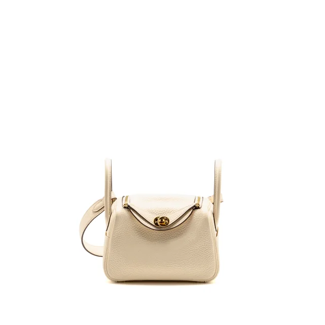 Hermès Mini Lindy Clemence Nata GHW Stamp U in Clemence leather from EMIER