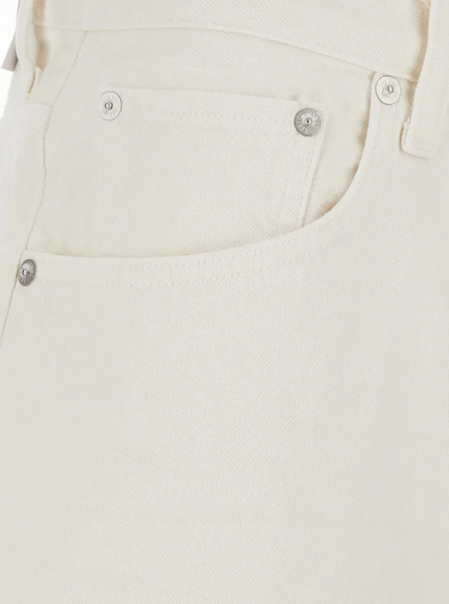 AGOLDE 'Indra' white Short with five-pocket design in cotton for women in White, photo 6 of 6 from Gaudenzi Boutique