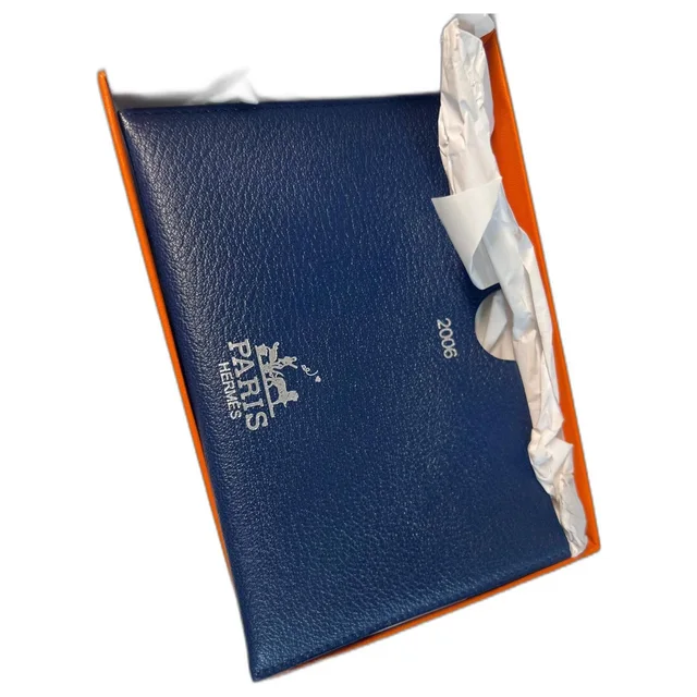 Hermès Postcard Pouch Blue in Blue Leather from Joli Closet