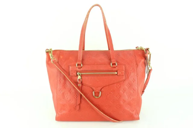 Louis Vuitton Red Leather Monogram Empreinte Lumineuse PM 2way Bag in Red Leather from Bagriculture