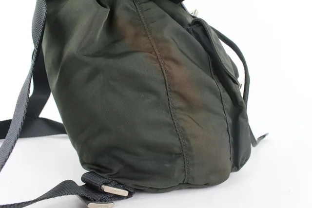 Prada Dark Green Tessuto Nylon Twin Pocket Backpack in Green Nylon from Bagriculture