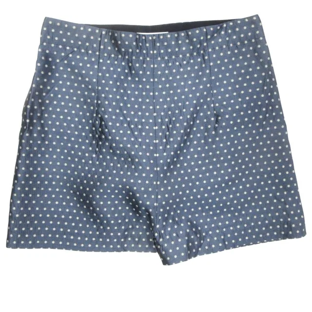 Dior Shorts Dot Polka Dot Blue in Blue Silk from The Reluxe