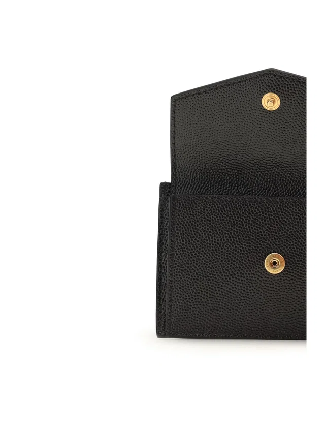 Saint Laurent Micro-Grain Calfskin Wallet — Black Calf Leather & Purses in Black Calfskin from HEWI