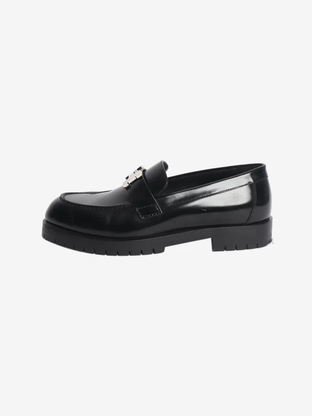 Hermès Black Faubourg leather loafers - size EU 36 (UK 3) in Black Leather from Sign of the Times