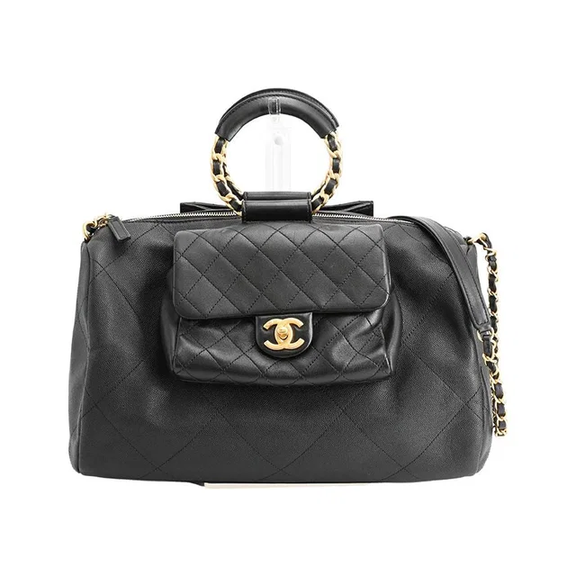 Chanel Boston Bag 2-Way in Caviar leather from The Reluxe
