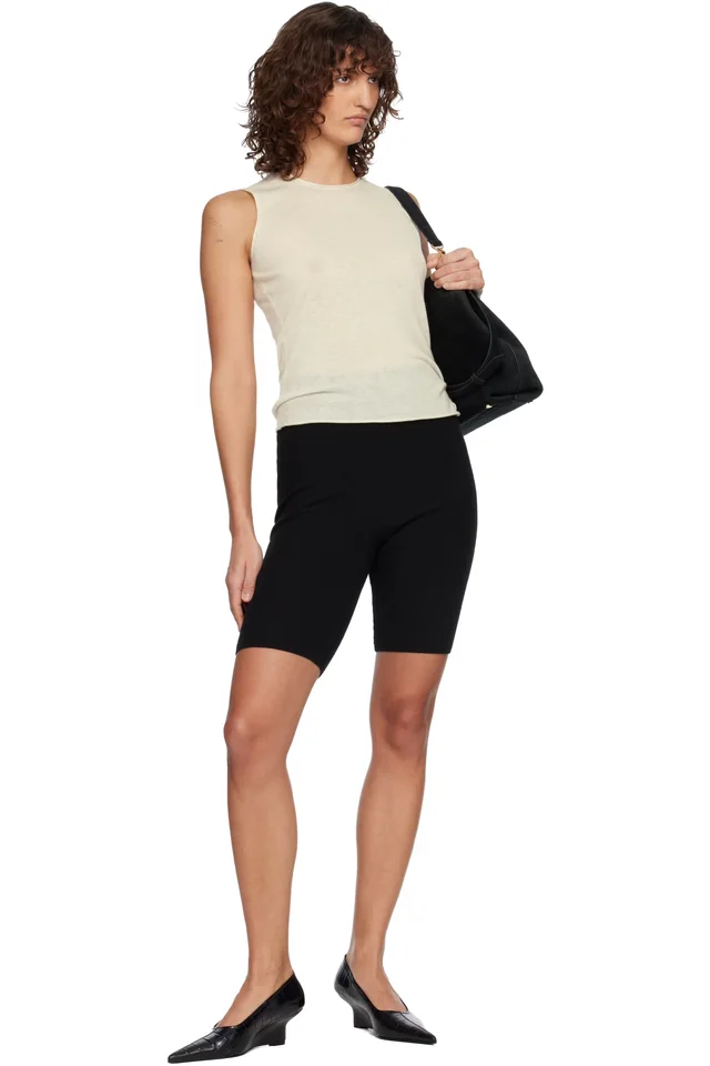 Fear of God ESSENTIALS Black Rib Knit Bike Shorts, photo 4 of 4 from SSENSE