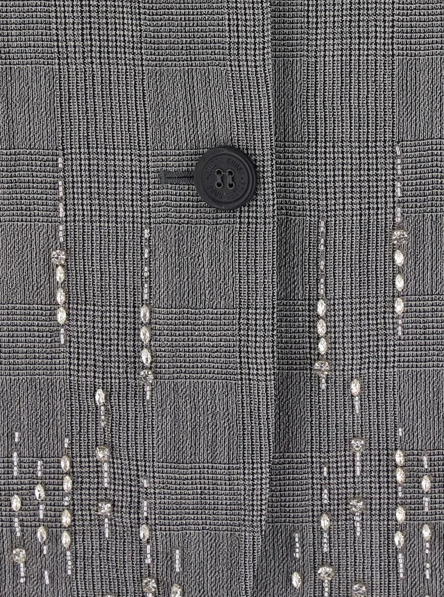 GOLDEN GOOSE Grey Single-breasted jacket with notched revers and check motif all-over in virgin wool for women in Grey 100% Virgin Wool, photo 6 of 6 from Gaudenzi Boutique