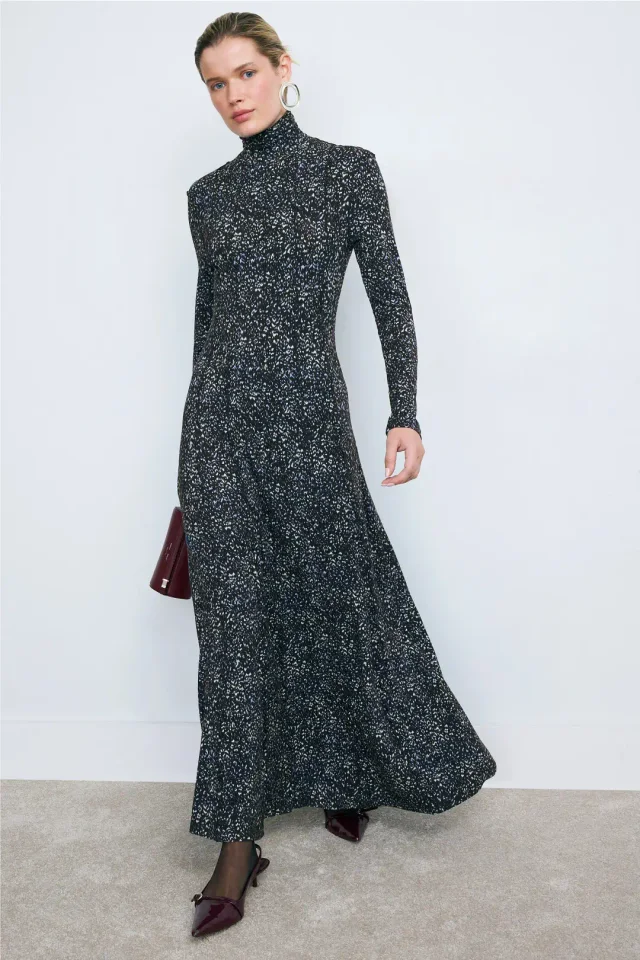 Proenza Schouler Mabel Dress in Cheetah Jersey in blue from Rent The Runway
