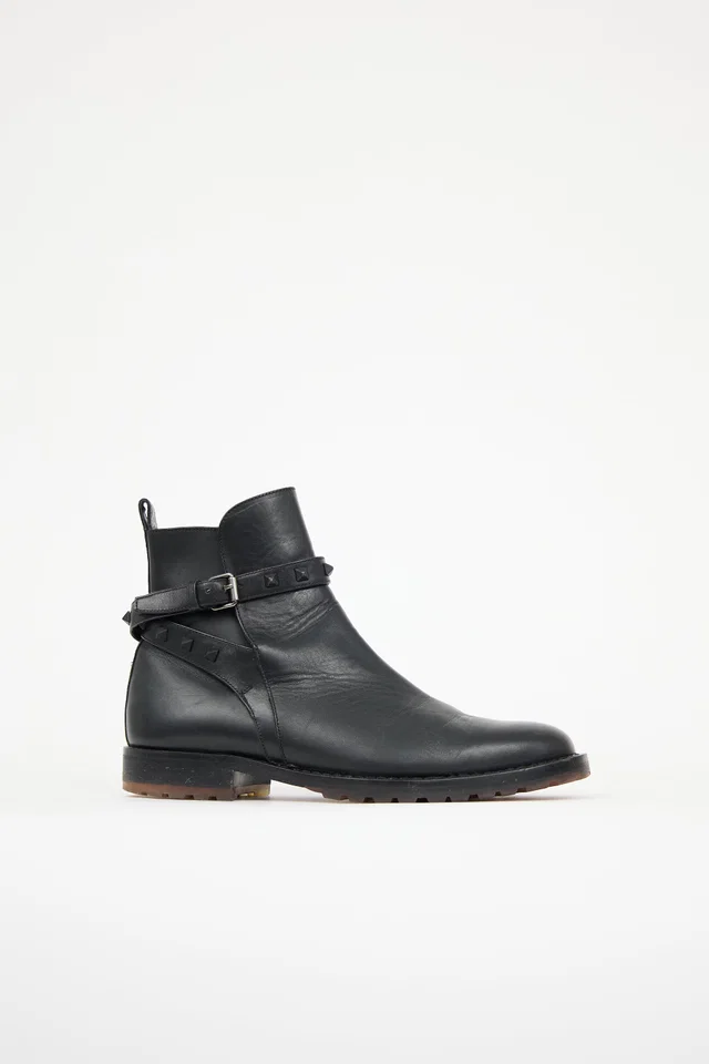 Valentino Garavani Leather Beatle Jodhpur Boot in Leather from VSP Consignment