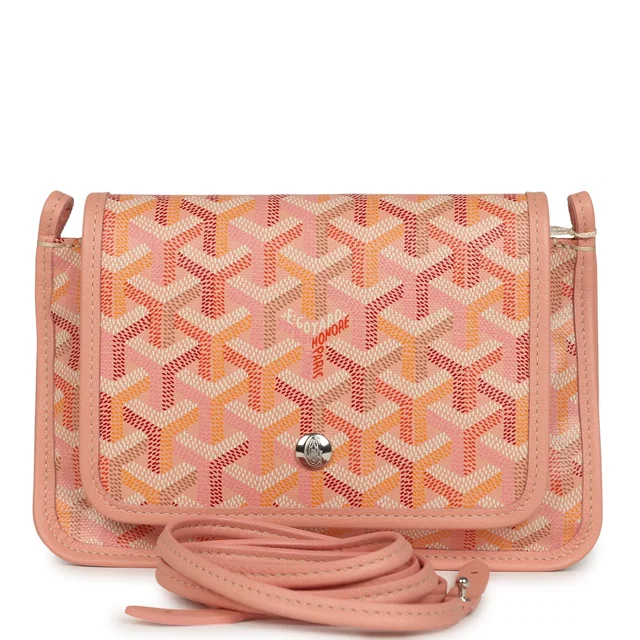 Goyard Plumet Pocket Wallet Powder Pink Goyardine Palladium Hardware in Pink Calfskin from Madison Avenue Couture