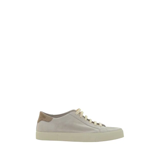 Brunello Cucinelli Cream White Leather Sneakers in White Leather from HEWI