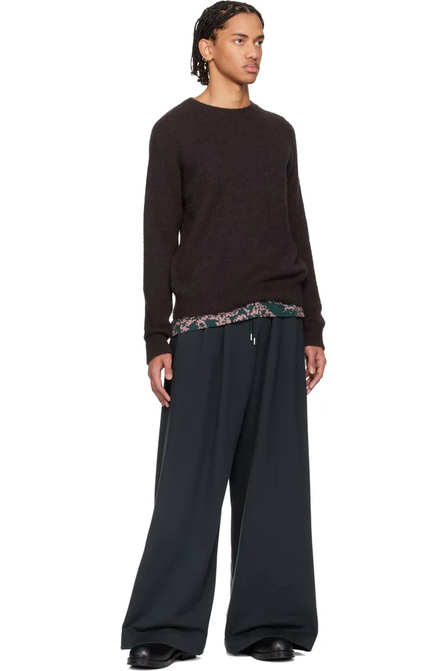 Dries Van Noten Black Pleated Sweatpants, photo 4 of 4 from SSENSE
