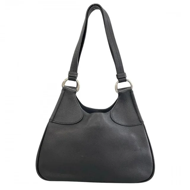 Prada Handbag Triangle Logo Shoulder Leather Black Silver in Black Leather from The Reluxe, photo 2 of 3