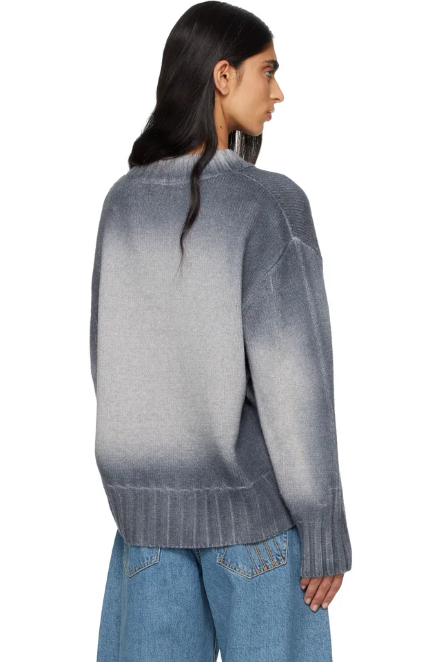 The Attico Gray Sprayed Wool Cashmere Sweater, photo 3 of 4 from SSENSE