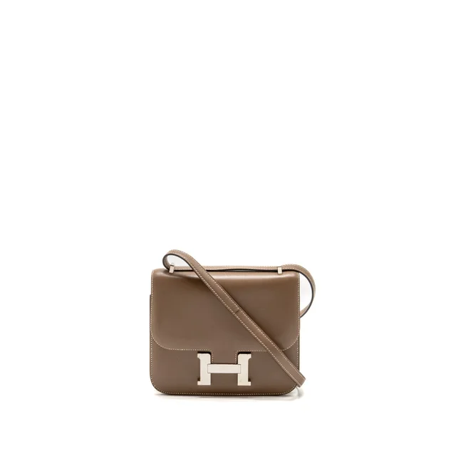 Hermès Mini Constance tadlakt etoupe SHW stamp A in Taupe Leather from EMIER