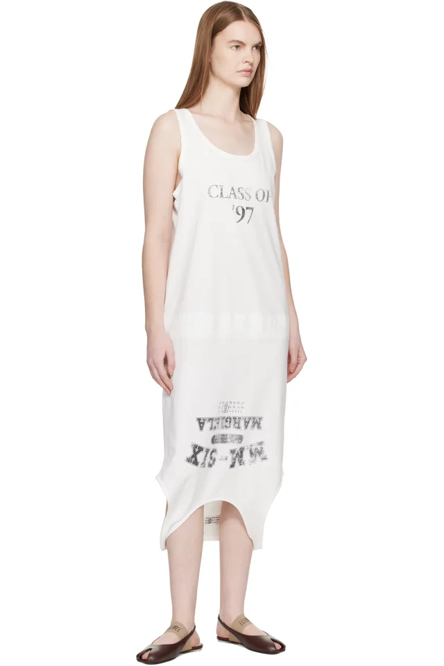 MM6 Maison Margiela White Multi Wear Cotton Jersey Midi Dress, photo 4 of 4 from SSENSE