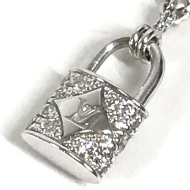 Louis Vuitton Necklace Pendentif Lockit XS Diamond Silver in Silver from The Reluxe