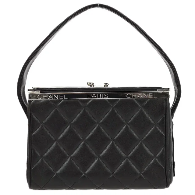 Chanel 1996-1997 Black Lambskin Handbag in Black Lambskin from AMORE Vintage Tokyo