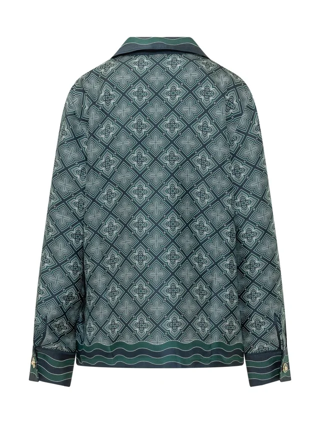 Casablanca Geometric Silk Pyjama Shirt, photo 3 of 7 from SENSER