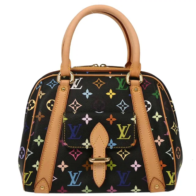 Louis Vuitton Black Monogram Multicolor Priscilla Handbag M40097 in Black Canvas from AMORE Vintage Tokyo