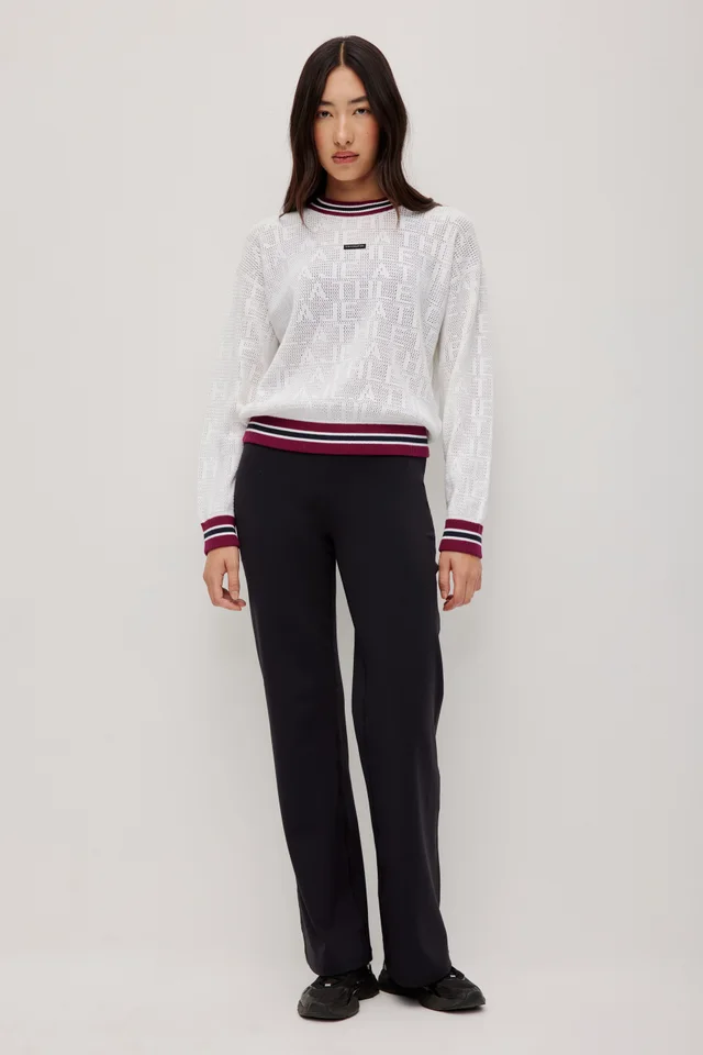 Athletica Contrast Logo Knit Crew 417 in White from Aje, photo 1 of 1