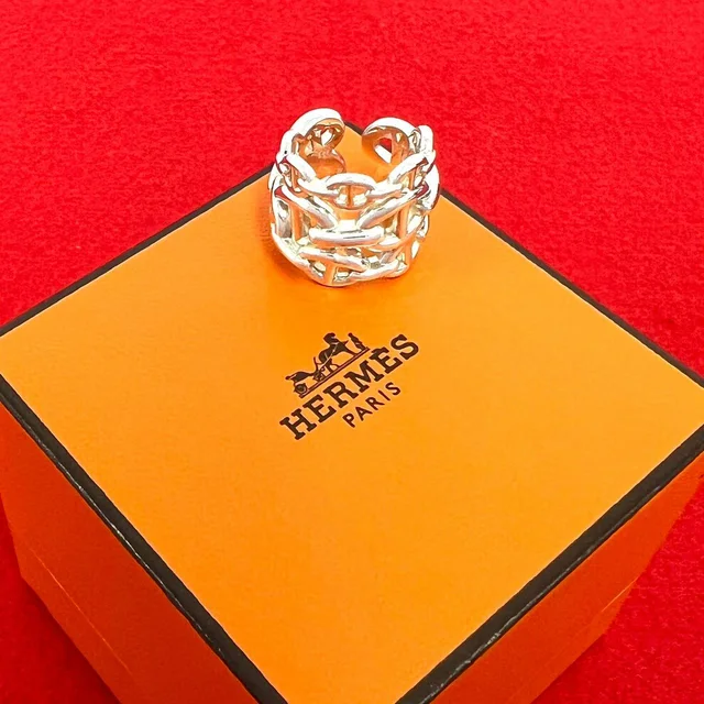 Hermès Enchainee GM Ring 925 Sterling Silver in Silver from The Reluxe