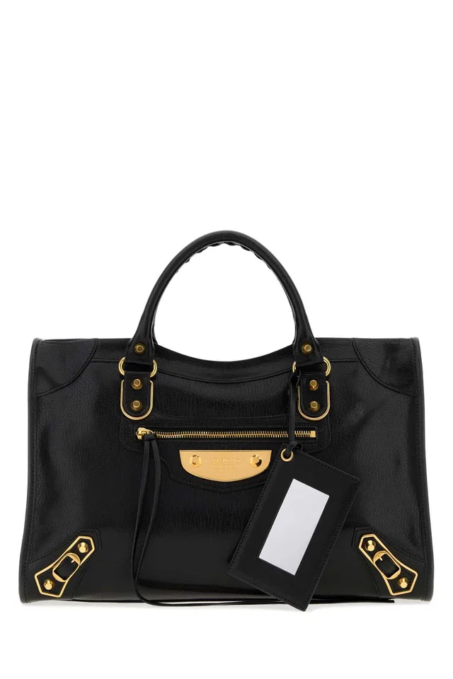 Balenciaga City Top Handle Bag — Black in Black Leather from HEWI