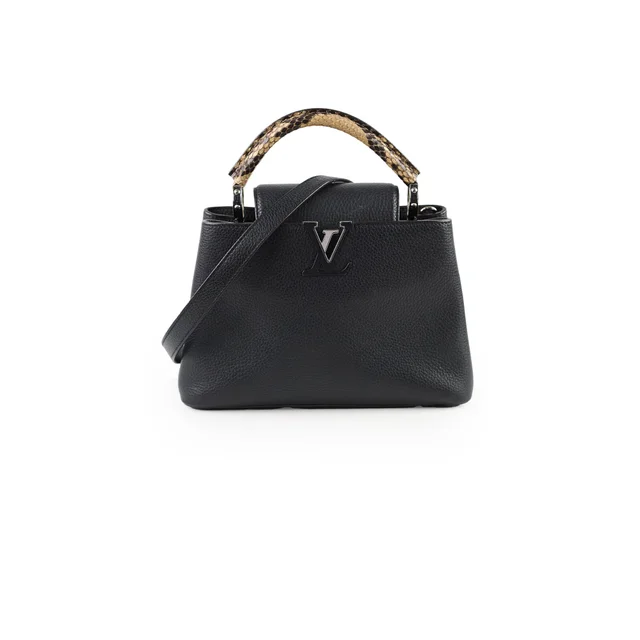 Louis Vuitton Capucines BB Black Python Handle in Black Python from The Purse Affair