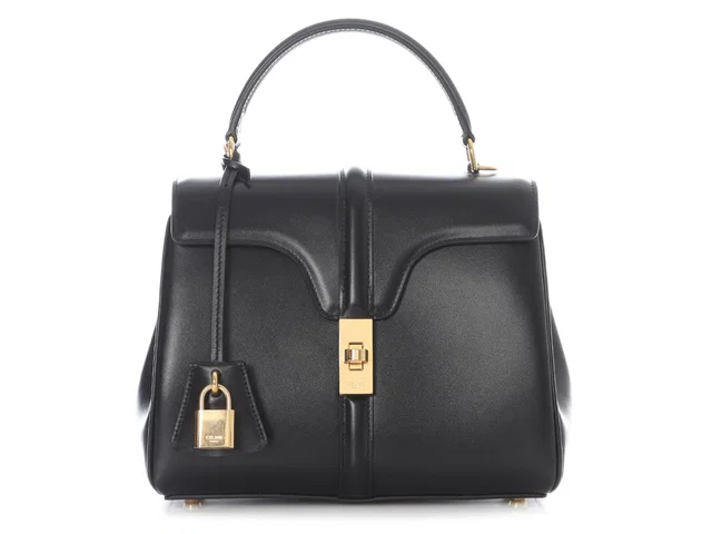 Celine Small Black Satinated Calfskin 16 Bag in Black Calfskin from Ann's Fabulous Finds