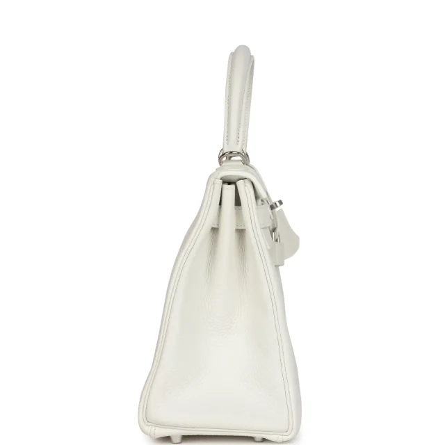 Hermès Kelly Retourne 28 White Clemence Palladium Hardware in White Clemence leather from Madison Avenue Couture, photo 3 of 9