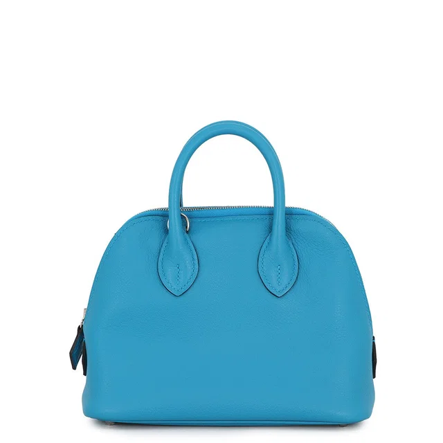 Hermès Bolide 1923 Blue Zanzibar Evercolor Size Mini in Blue from GALLERY RARE