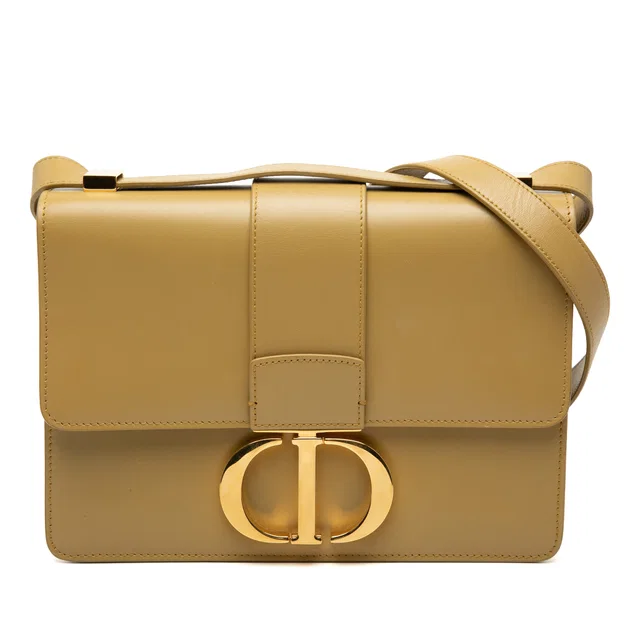 Brown Dior Leather 30 Montaigne Flap Crossbody Bag in Brown Leather from Designer Revival
