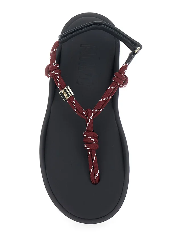 FLOWZE 'Flo' Bordeaux Sandals with Straps and Ankle Strap in Leather Blend Woman in 50% Rubber 20% Leather 15% Polyurethane 15% Polyester 10% Cellulose, photo 8 of 8 from Gaudenzi Boutique