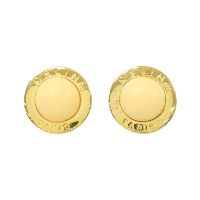 [vintage] CELINE Earrings in ORANGE / GOLD hardware 横x縦: 3cmx3cm from KOMEHYO