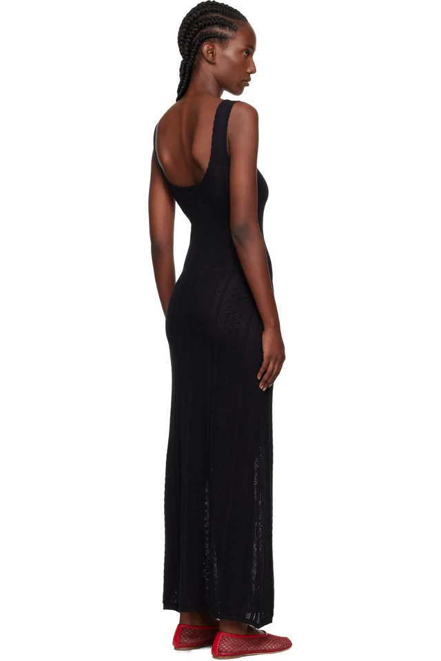 Holzweiler Black Tine Crochet Maxi Dress, photo 3 of 3 from SSENSE