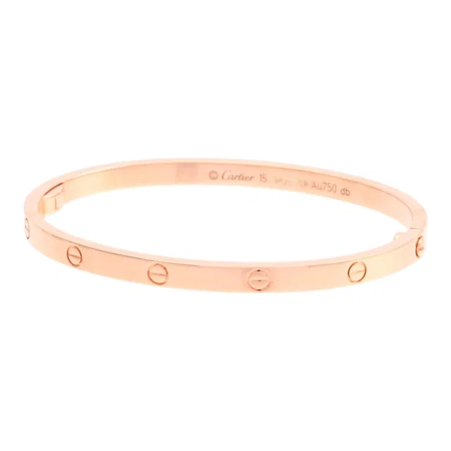 Cartier 18K Love Bracelet Pink Gold in Pink from VINTAGE QOO TOKYO